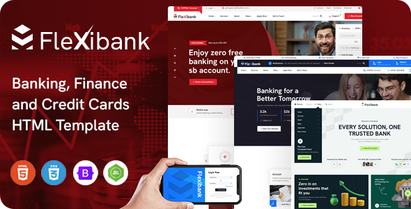 FlexiBank – Banking and Finance HTML Template – 0 Sold!