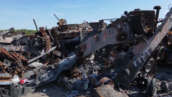 War in Ukraine  Destroyed Military Hardware in Bucha