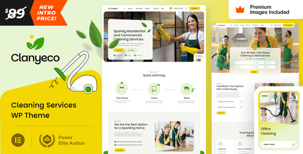 ClanyEco– Cleaning Services WordPress Theme – 0 Sold!