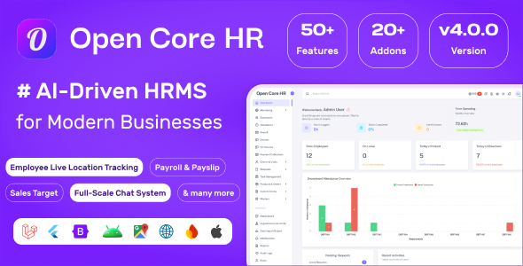 Open Core HR: Complete HRMS Platform - AI, GPS Tracking, Attendance & Chat