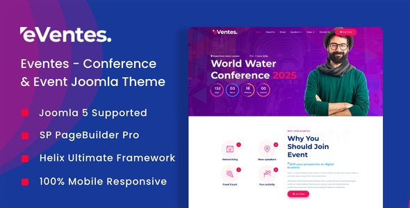 Eventes – Conference and Event Joomla 5 Template – 0 Sold!