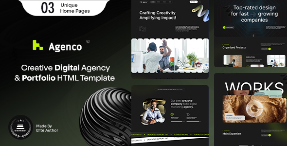 Agenco – Digital Agency & Portfolio Template – 0 Sold!