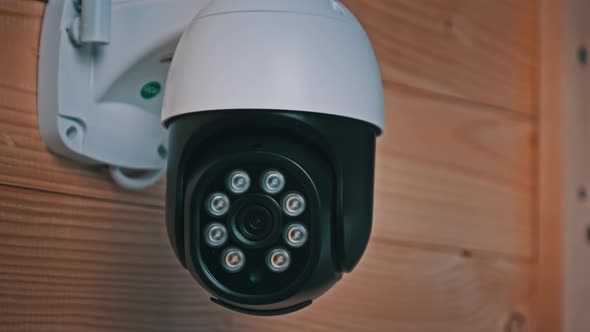 CCTV Camera Rotates and Follow the Object Security Camera Surveillance