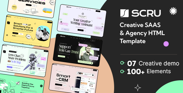 SCRU – Creative SAAS & Agency HTML Template – 0 Sold!