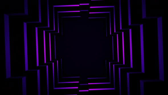 Purple Abstract Rotating Squares Tunnel Seamless Animation 3d Render Background