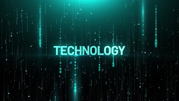 Technology Binary Matrix Digital Animation