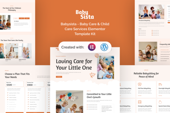 Babysista – Baby Care & Child Care Services Elementor Template Kit – 0 Sold!