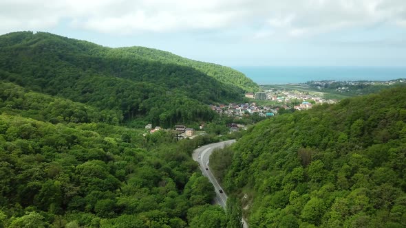 Mountain Winding Zig Zag Road