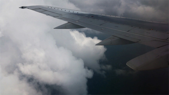 View From Window Of a Jet Plane Wing