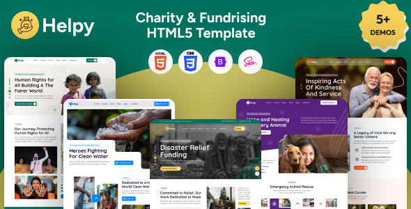 Helpy – Charity And Fundraising  HTML Template – 0 Sold!