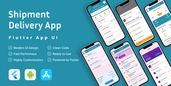 Shipment Delivery App | Flutter Template | Shipping App | Package Delivery App | Cargo Delivery App