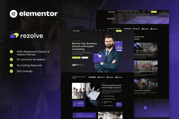 Rezolve – Business Consulting Elementor Template Kit – 0 Sold!