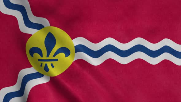 Flag of Saint Louis Missouri Waving in the Wind