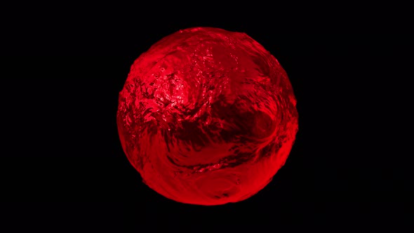 Glossy Red Metal Liquid Ball