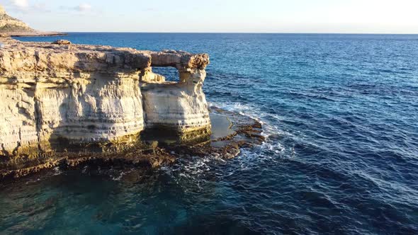 Sea Cave Near Cape Greko Capo Greco of Ayia Napa and Protaras on Cyprus Island Mediterranean Sea