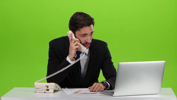 Boss Is Angry and Expresses Discontent the Slave By Telephone