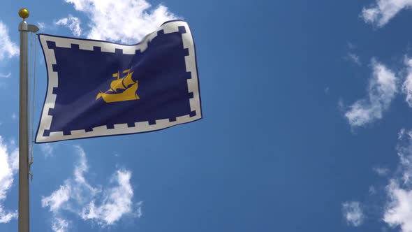 Quebec City Flag (Canada) On Flagpole