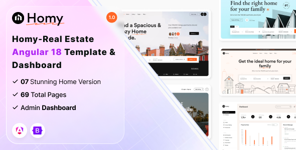 Homy – Real Estate Angular Template & Dashboard – 0 Sold!