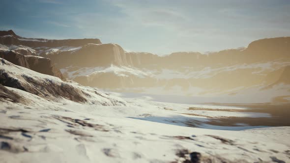 Rocks and Hills Under the Snow