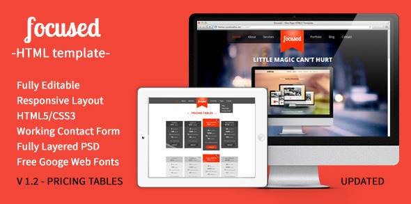 focused - One Page HTML5 Template