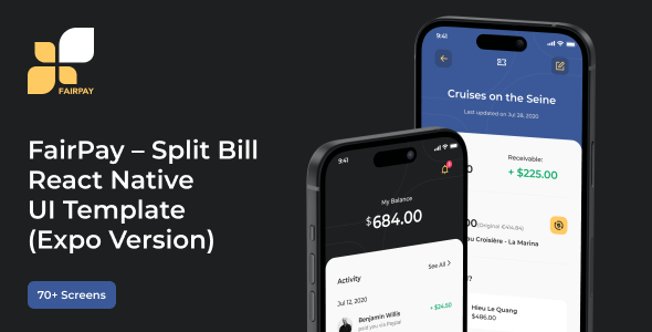 FairPay – Split Bill React Native UI Template (Expo Version)