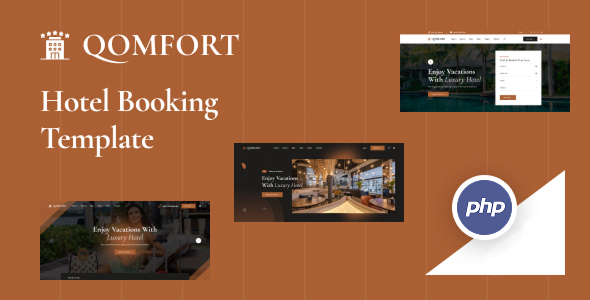 Qomfort – Hotel Booking PHP Template – 0 Sold!