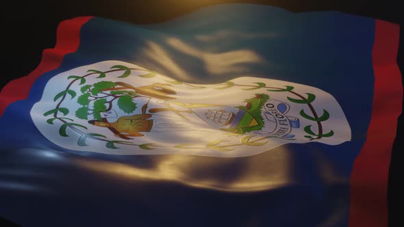 Belize Flag Low Angle View