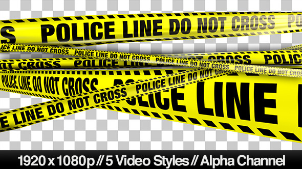 Yellow Police Line Do Not Cross Tape - 5 Videos