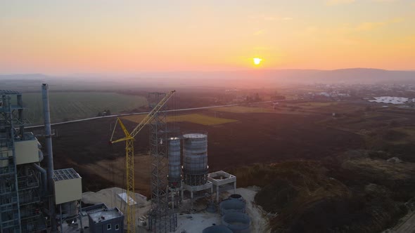 Cement Factory at Open Pit Mining of Construction Sand Stone Materials