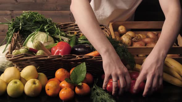 Fresh Market of Vegetables and Fruits