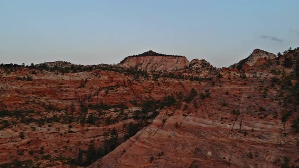 Aerial View From Amazing Landscape Zion National Park Utah US