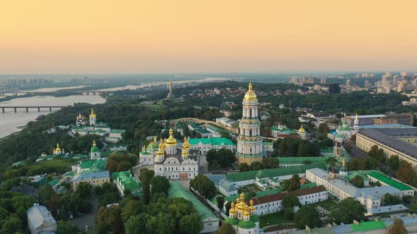 Drone Footage Aerial View of Kiev Pechersk Lavra in Kyiv Kiev, Ukraine