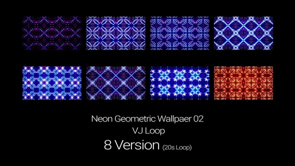 Neon Geometric Wallpaper VJ Loop Pack 02