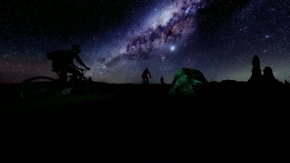 Mountain Bikers and Milky Way Views