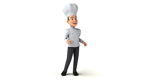 Fun 3D cartoon chef presenting