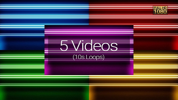 Flickering Striped Neon Light Stage Vj Loops Pack FHD