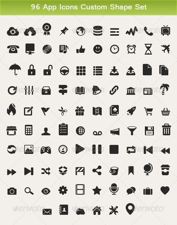 96 App Icons Custom Shape Set