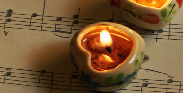 Heart Shaped Candles on Music Sheet 1
