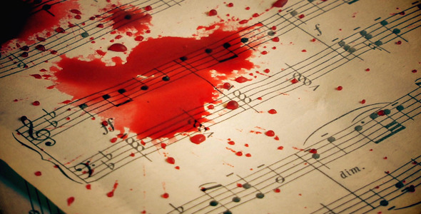 Blood Drops on Music Sheets