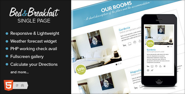Bed &amp; Breakfast Responsive Single Page
