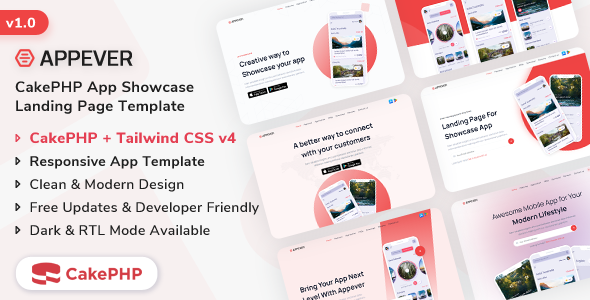 Appever – CakePHP App Showcase Template – 0 Sold!