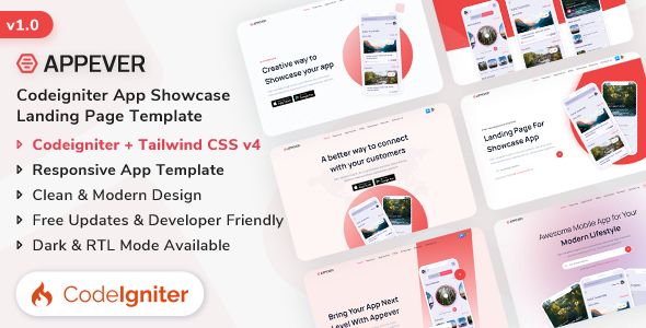 Appever – Codeigniter App Showcase Template – 0 Sold!