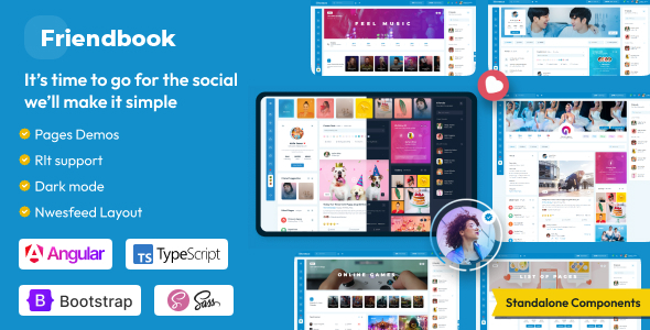Friendbook - Angular 20 Social Network Toolkit Template