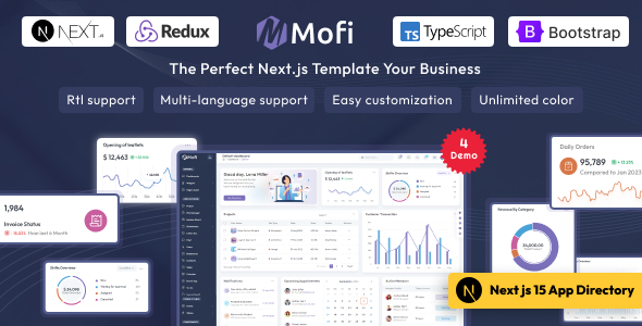Mofi – React Nextjs Admin & Dashboard Template