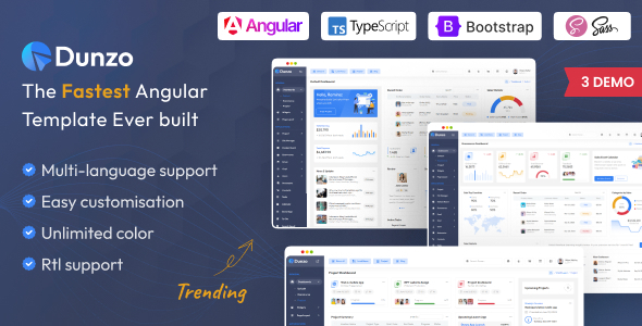 Dunzo Angular 20 Admin Dashboard Template