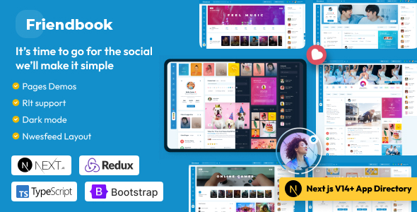 Friendbook - React Nextjs Social Network Toolkit Template