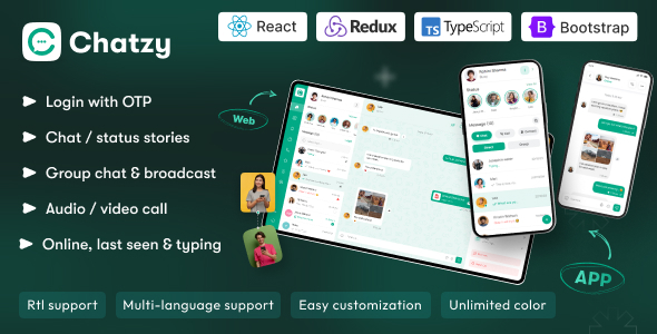 Chatzy – React JS Chat App Template
