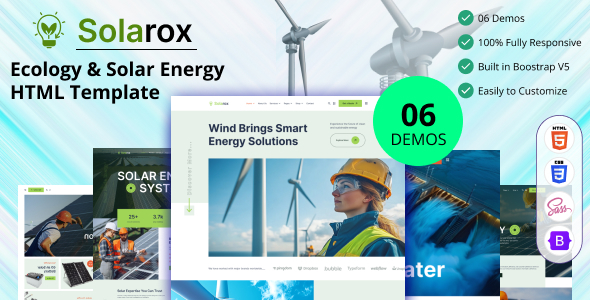 Solarox – Ecology & Solar Energy HTML Template – 0 Sold!