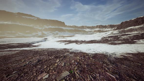 Rocks and Hills Under the Snow