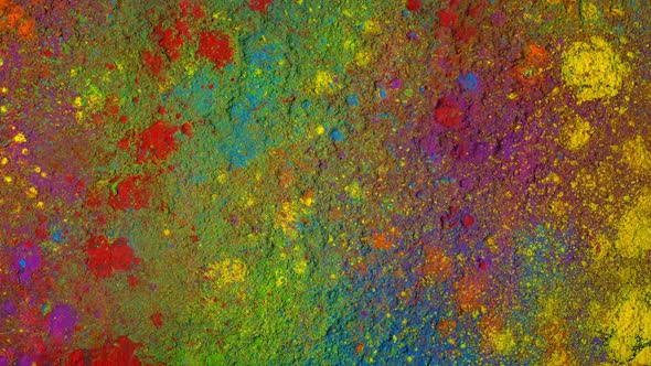 Powder Splatting In Energetic Wall Of Color